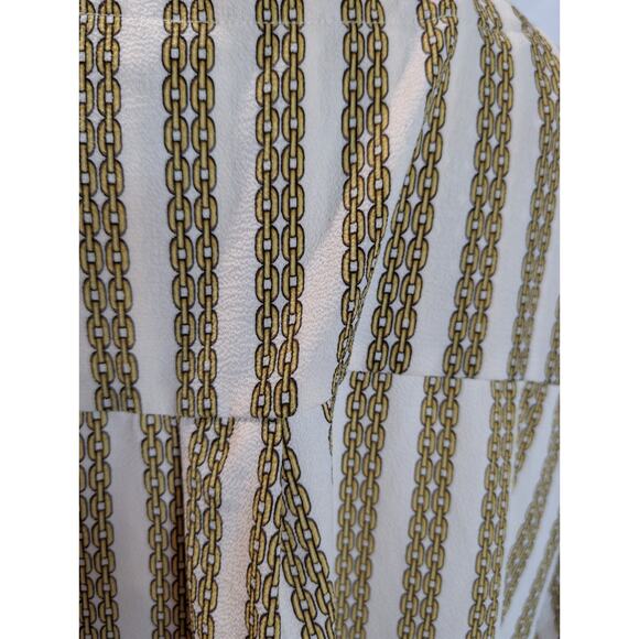 Michael Kors Women's Size 2X Chain Link Print Designer Tunic Blouse Shirt Top - Picture 6 of 13